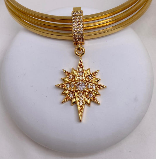 Kutup Yıldızlı Çelik Gold Renk Ajda Charm