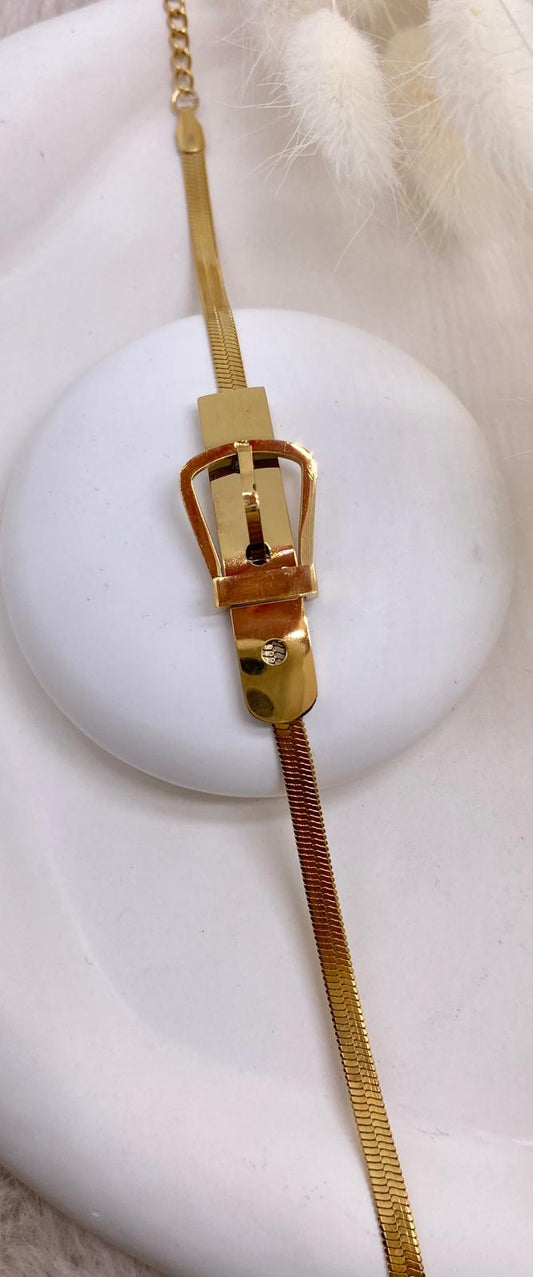 Kemer Choker Gold Renk Çelik Bileklik