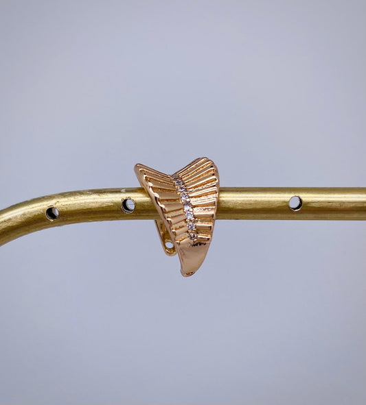 XUPING Yaprak Model Zirkon Taşlı Gold Renk Kıkırdak Küpe
