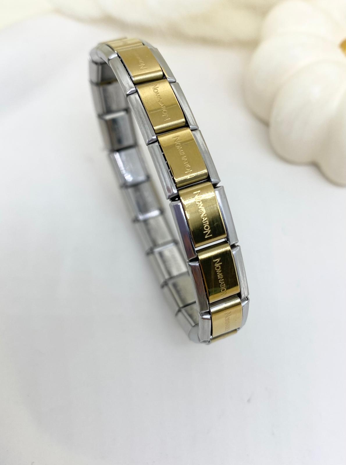 Kadın 316 L Çelik İtalyan Gold Charm Nomination Bileklik