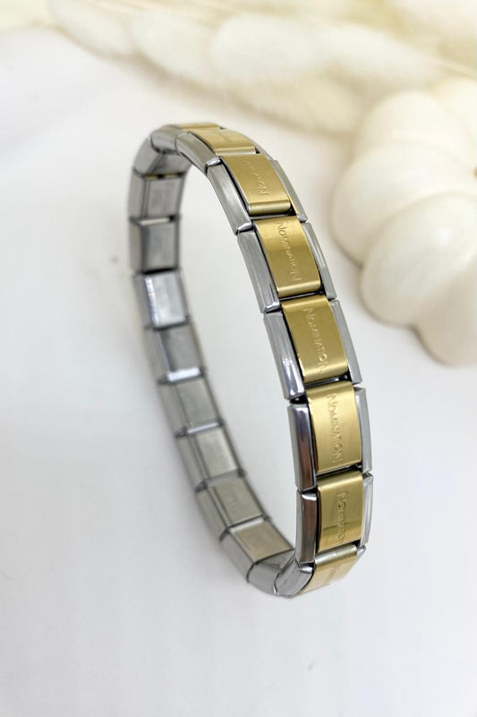 Kadın 316 L Çelik İtalyan Gold Charm Nomination Bileklik