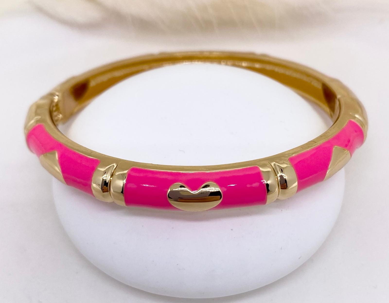 Mineli Çelik Gold Bilezik - Pembe