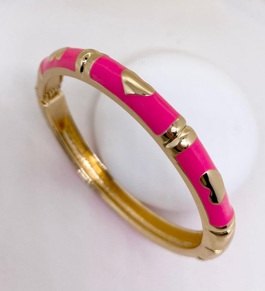 Mineli Çelik Gold Bilezik - Pembe